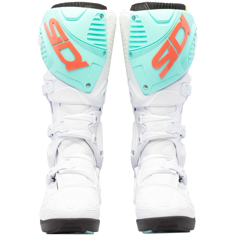 SiDi Crossfire 3 SRS moottoripyöräsaappaat valkoinen-fluo mint-fluo koralli