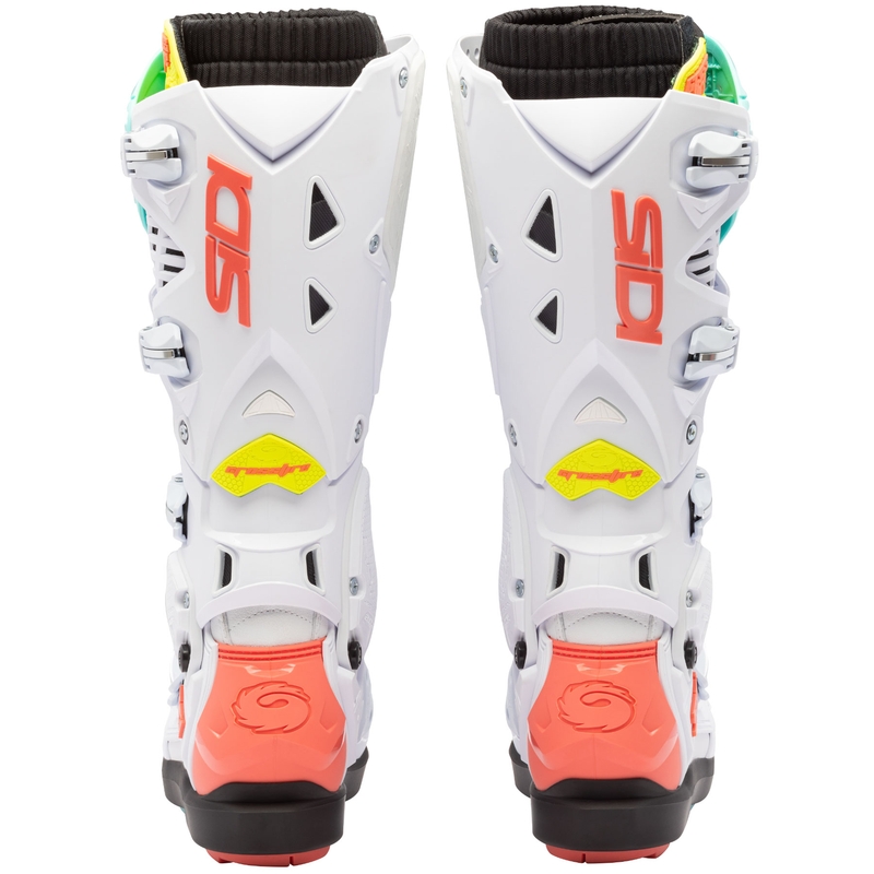 SiDi Crossfire 3 SRS moottoripyöräsaappaat valkoinen-fluo mint-fluo koralli