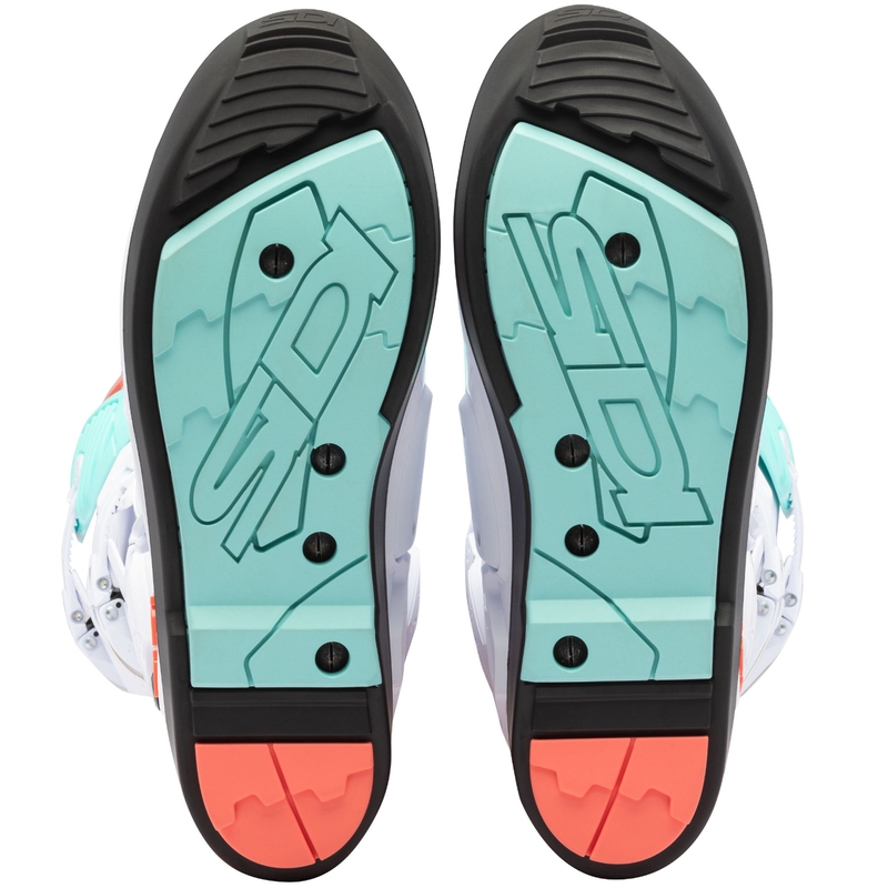 SiDi Crossfire 3 SRS moottoripyöräsaappaat valkoinen-fluo mint-fluo koralli