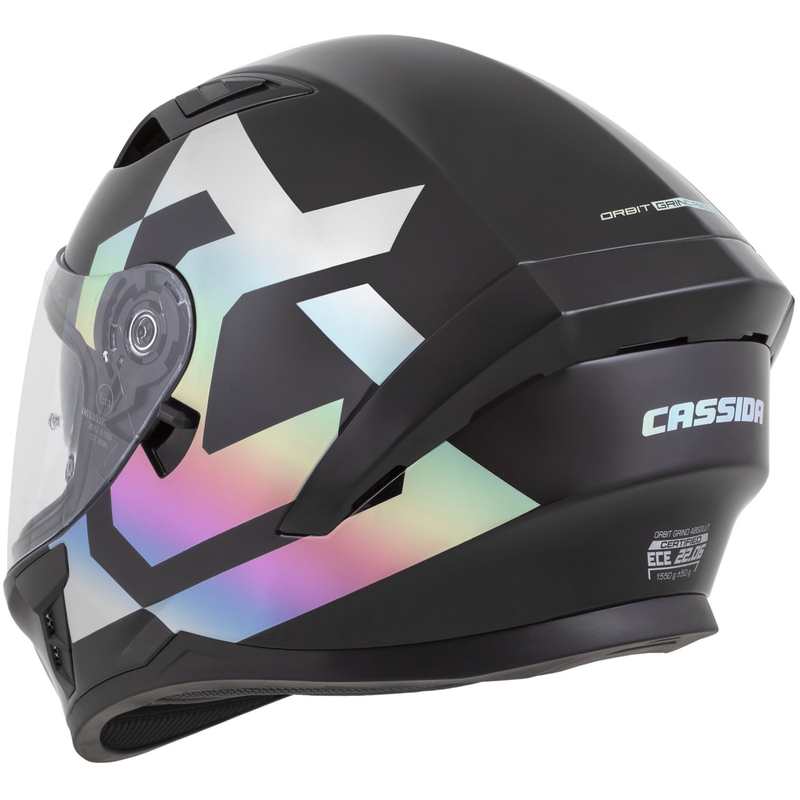 Cassida Orbit Grind Absolut Integroitu moottoripyöräilykypärä musta-hologrammi