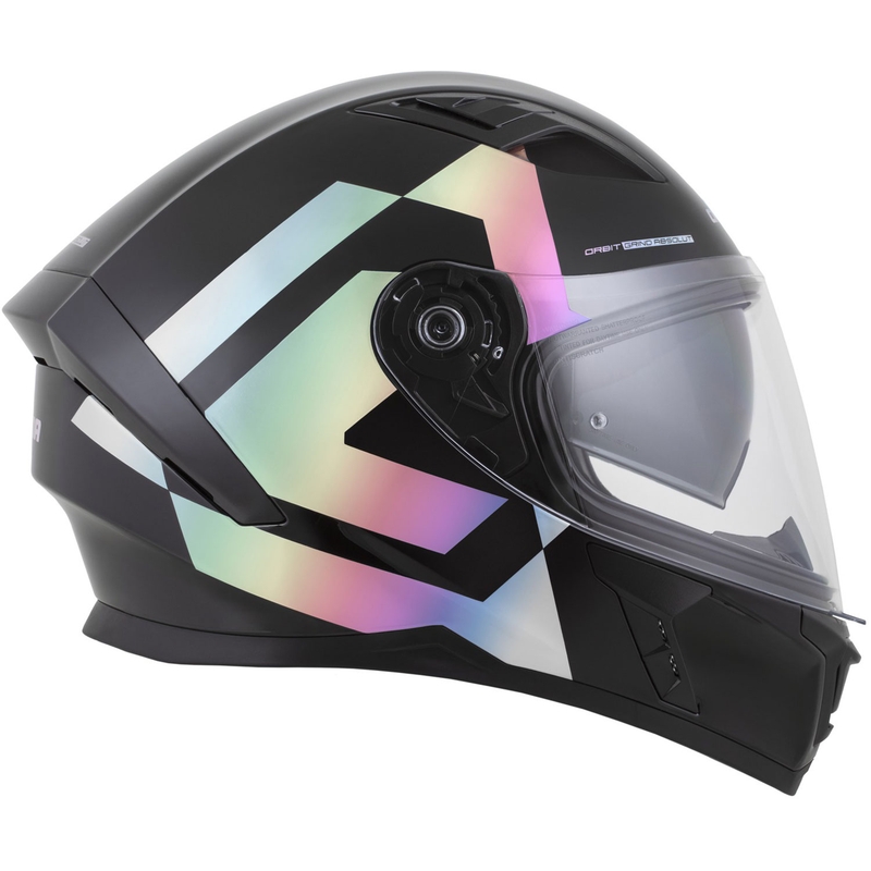 Cassida Orbit Grind Absolut Integroitu moottoripyöräilykypärä musta-hologrammi