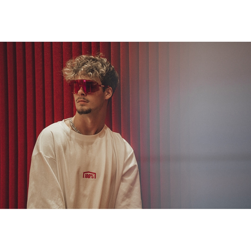 100% Slendale-aurinkolasit HIPER Fire red -lasilla varustettuna