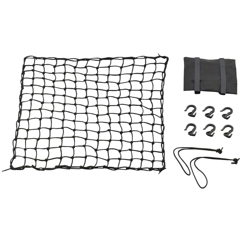 Joustava matkatavaraverkko moottoripyörälle muovikoukuilla Daytona 60 x 60 cm musta