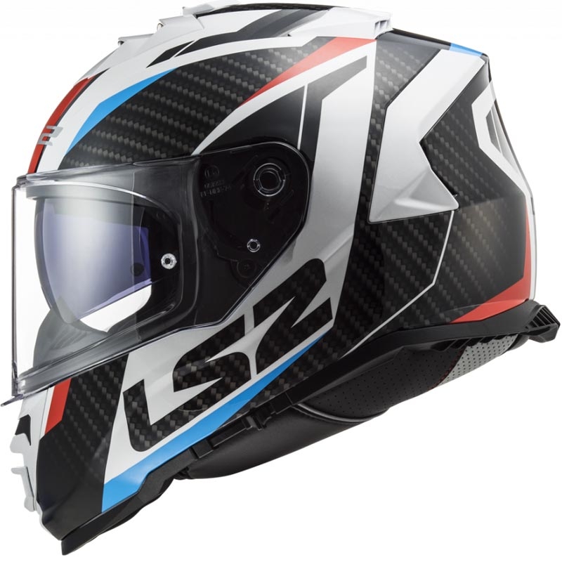 Kokokasvoinen moottoripyöräkypärä LS2 FF800 Storm II Racer valkoinen-musta-punainen-sininen