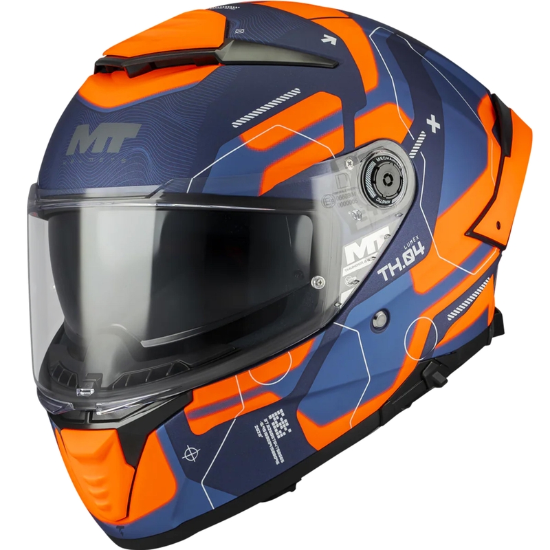 Kokokasvoinen moottoripyöräkypärä MT Thunder 4 SV Lumex C24 sini-oranssi