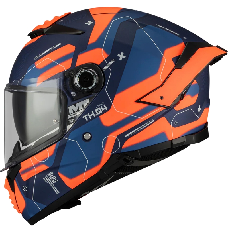 Kokokasvoinen moottoripyöräkypärä MT Thunder 4 SV Lumex C24 sini-oranssi