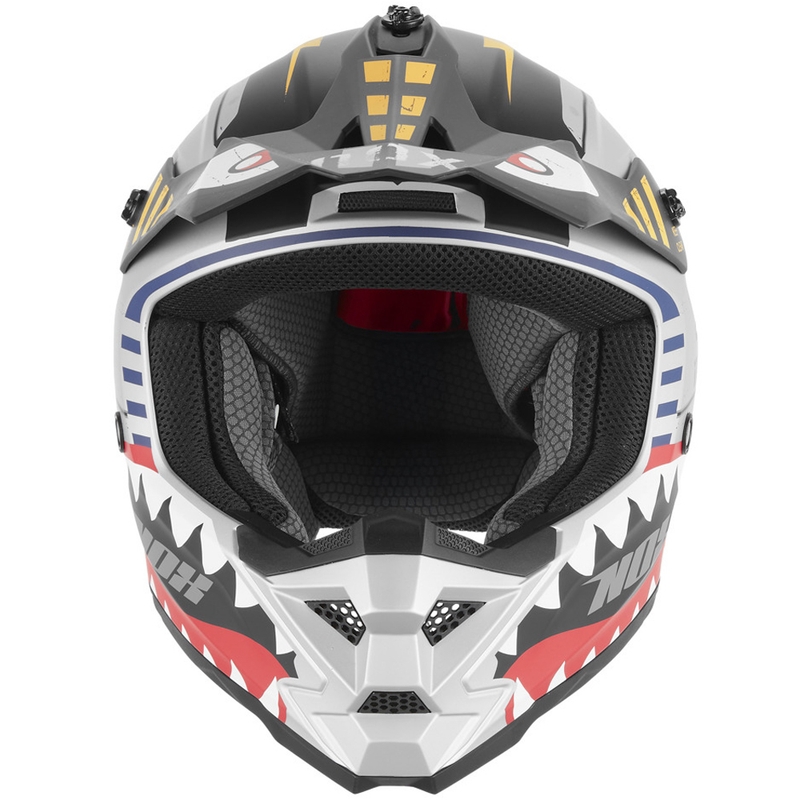 NOX N761 Fly Fighter Lasten Motocross Kypärä Hopea-Monivärinen