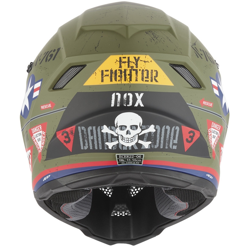 NOX N761 Fly Fighter Lasten Motocross Kypärä Khaki-Monivärinen