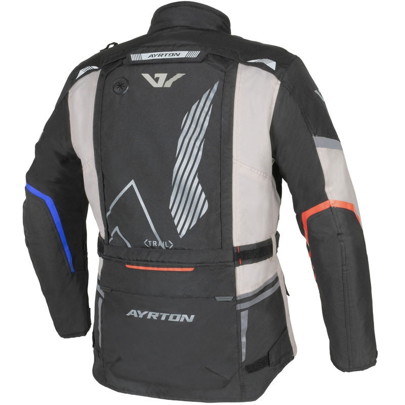 Ayrton Trail -moottoripyörätakki valkoinen-musta-punainen-sini-harmaa