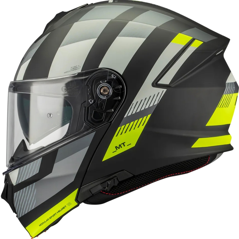 Avattava moottoripyöräkypärä MT Genesis SV Stroke B13 mattamusta-harmaa-fluo-keltainen