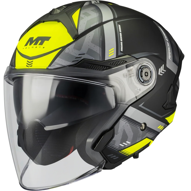Avokypärä MT Cosmo SV Arrow B3 mattamusta-harmaa-fluo-keltainen
