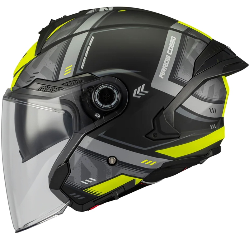 Avokypärä MT Cosmo SV Arrow B3 mattamusta-harmaa-fluo-keltainen