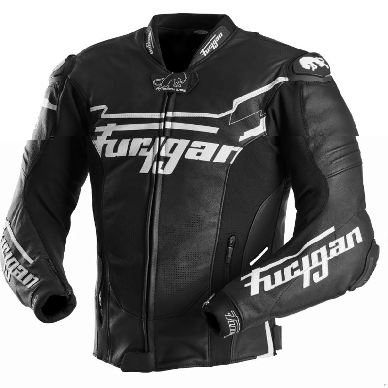 Furygan Sirius mustavalkoinen nahkainen moottoripyörätakki