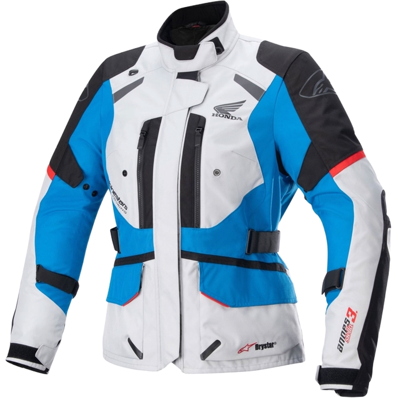Alpinestar Naisten Stella Andes Drystar Honda harmaa-musta-sininen-punainen Moottoripyöräily takki 23