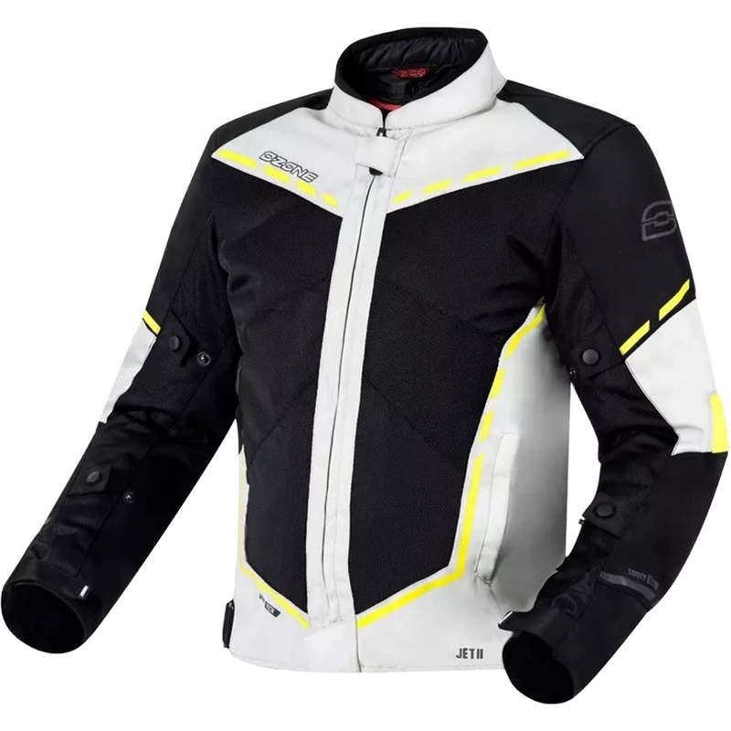 Moto-takki Ozone Jet II harmaa-musta-fluokokeltainen alennusmyynti