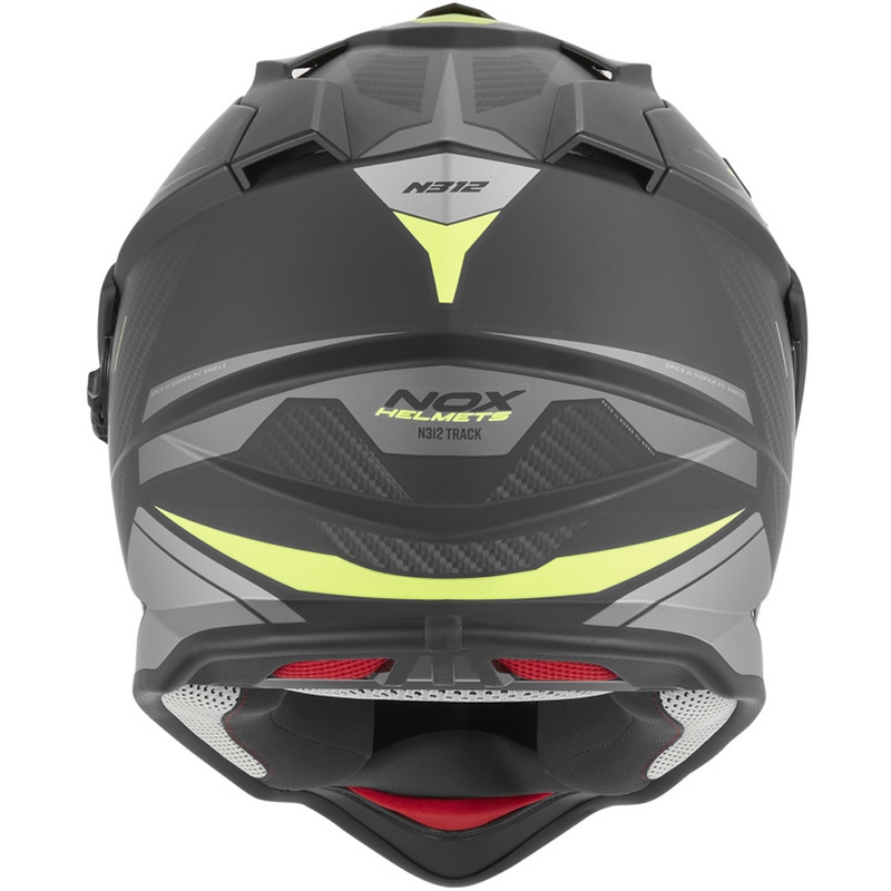 Enduro-moottoripyöräkypärä NOX N312 Track mattamusta-fluo-keltainen