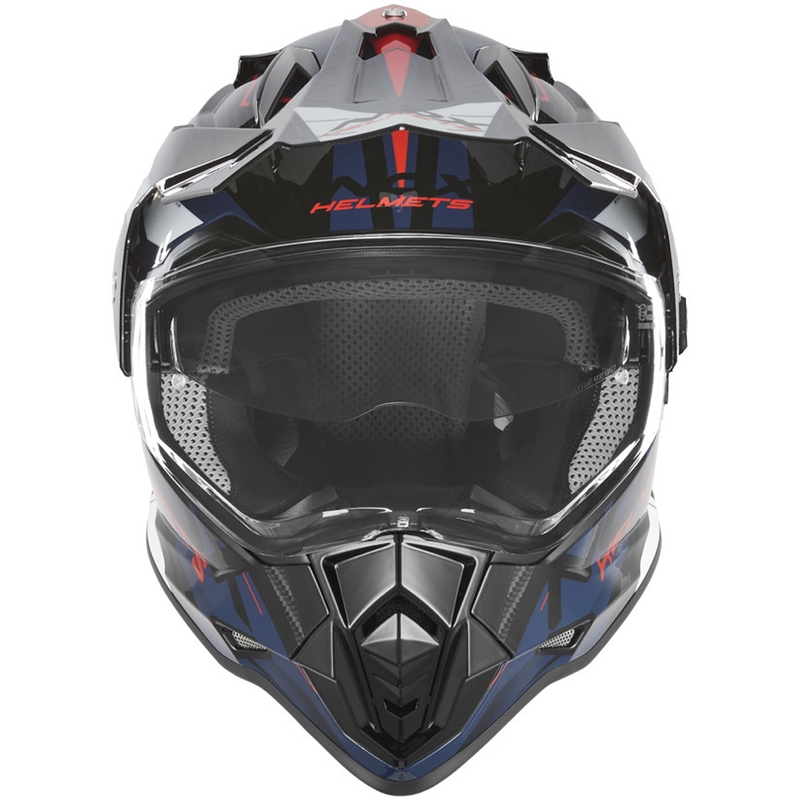 Enduro-moottoripyöräkypärä NOX N312 Track sini-punainen