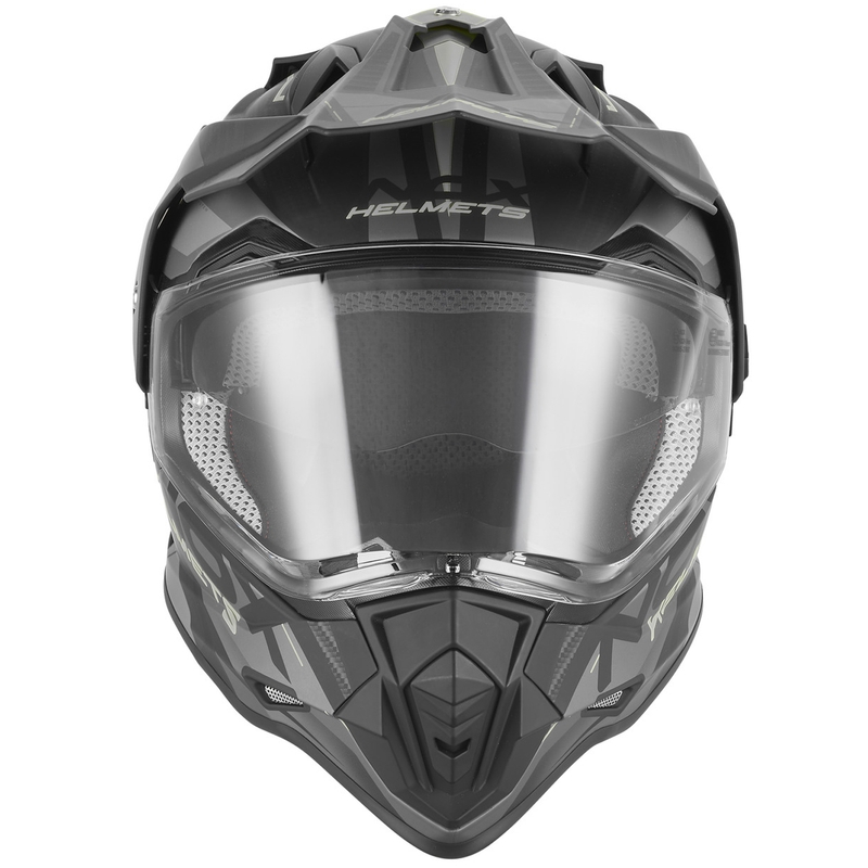 Enduro-moottoripyöräkypärä NOX N312 Track mattamusta-hopea