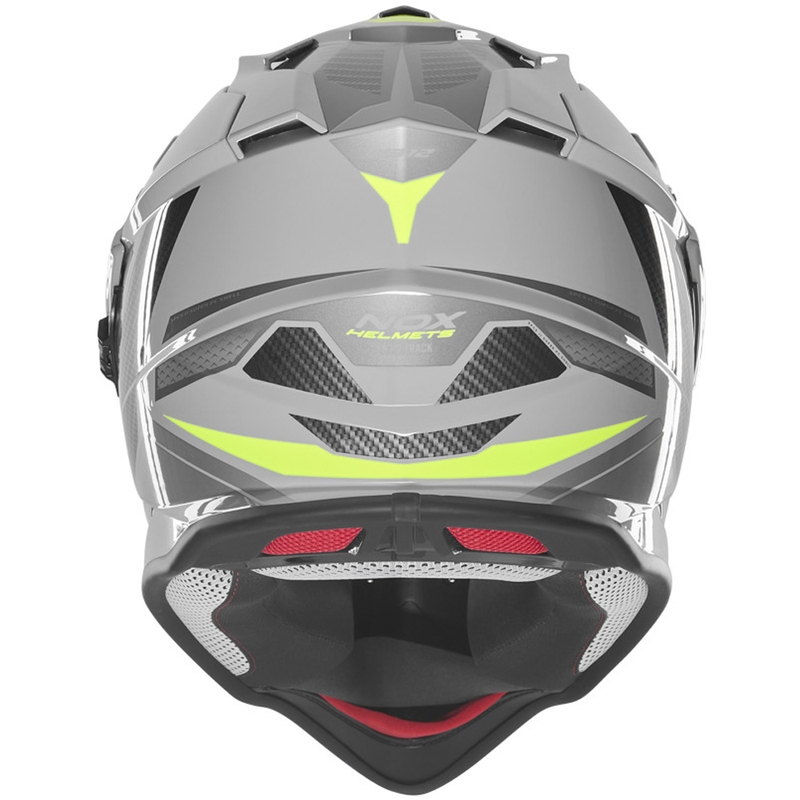 Enduro-moottoripyöräkypärä NOX N312 Track harmaa-fluo keltainen