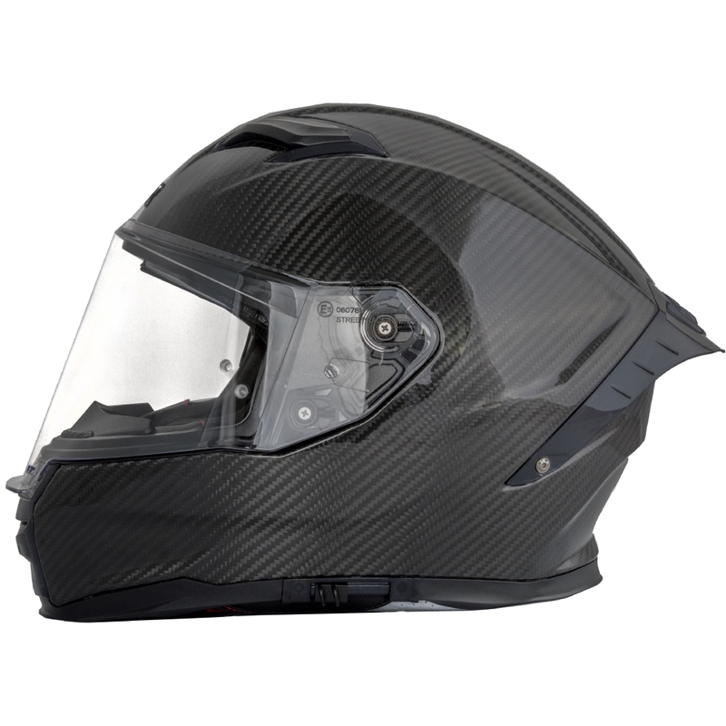 Street Racer Titan Carbon -moottoripyöräkypärä, musta - II-laatu - II. laatu