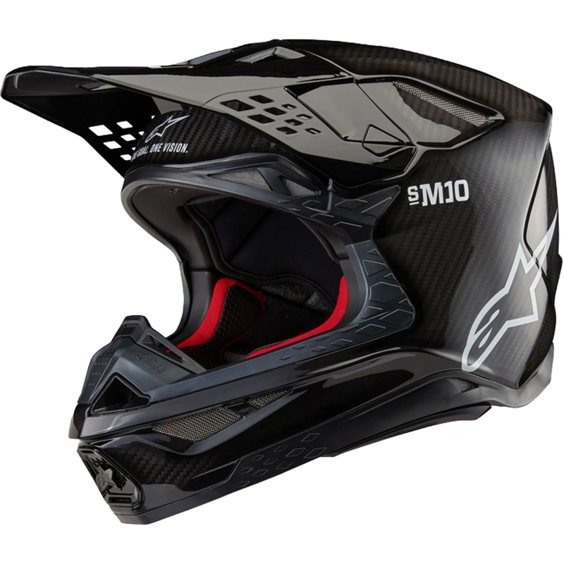 Alpinestars Supertech S-M10 Solid Gloss Carbon Motocross-kypärä