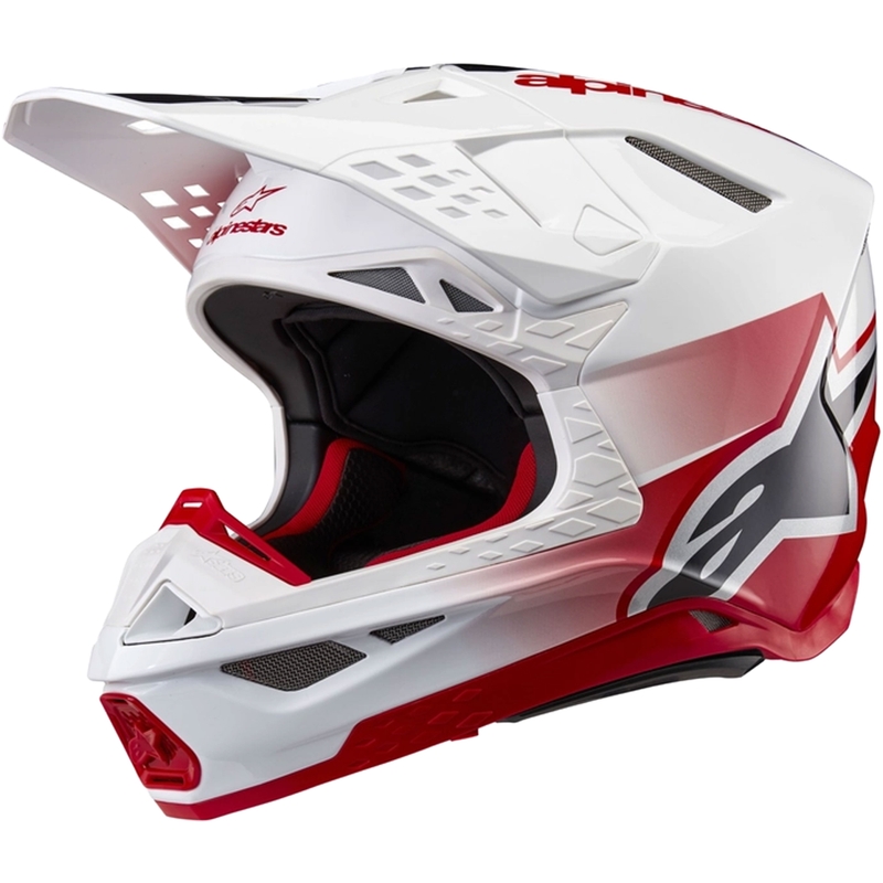 Alpinestars Supertech S-M10 Unite motocross kypärä punainen ja valkoinen
