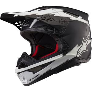Alpinestars Supertech S-M10 Ampress motocross kypärä mattamusta ja valkoinen