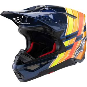 Alpinestars Supertech S-M10 motocross kypärä TROY LEE DESIGNS helmiäisen sininen-fluo oranssi-kelta-punainen - punainen