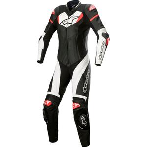 Alpinestars Naisten yksiosainen nahkainen moottoripyöräilyhaalari STELLA GP PLUS 2 Musta-valkoinen-fluopunainen
