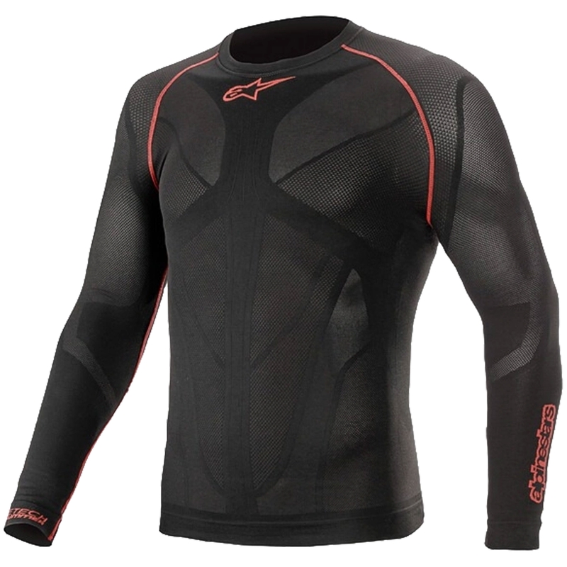 Alpinestars Ride Tech Summer pitkähihainen lämpöpaita musta ja punainen