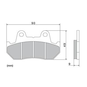 Jarrupalat NISSIN puolimetalliyhdistelmä 90x49x9 mm 2 kpl