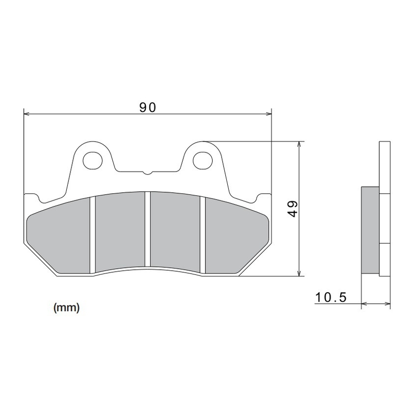 Jarrupalat NISSIN puolimetalliyhdistelmä 90x49x10.5 mm 2 kpl