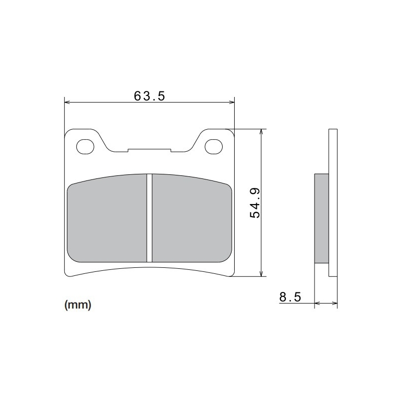 Jarrupalat NISSIN puolimetalliyhdistelmä 63,5x54,9x8,5 mm 2 kpl