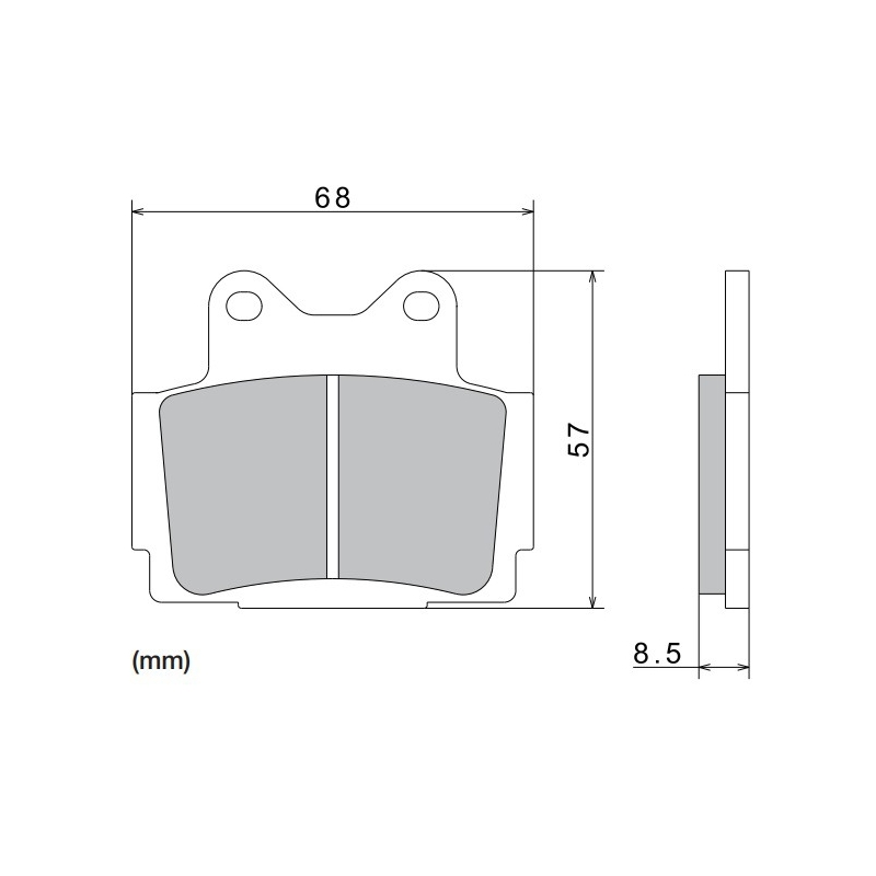Jarrupalat NISSIN puolimetalliyhdistelmä 68x57x8,5 mm 2 kpl