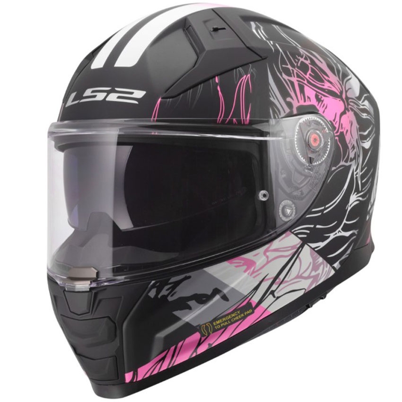 Kokokasvoinen moottoripyöräkypärä LS2 FF811 Vector II Darflo mattamusta-pinkki