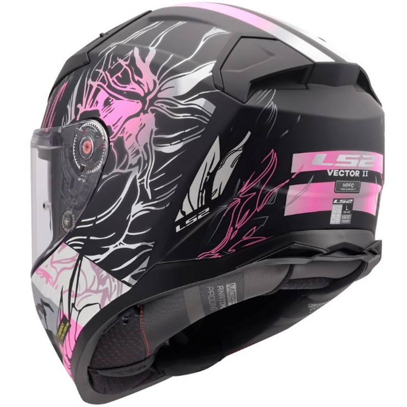 Kokokasvoinen moottoripyöräkypärä LS2 FF811 Vector II Darflo mattamusta-pinkki