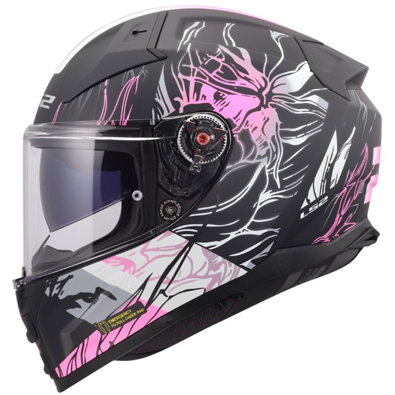 Kokokasvoinen moottoripyöräkypärä LS2 FF811 Vector II Darflo mattamusta-pinkki