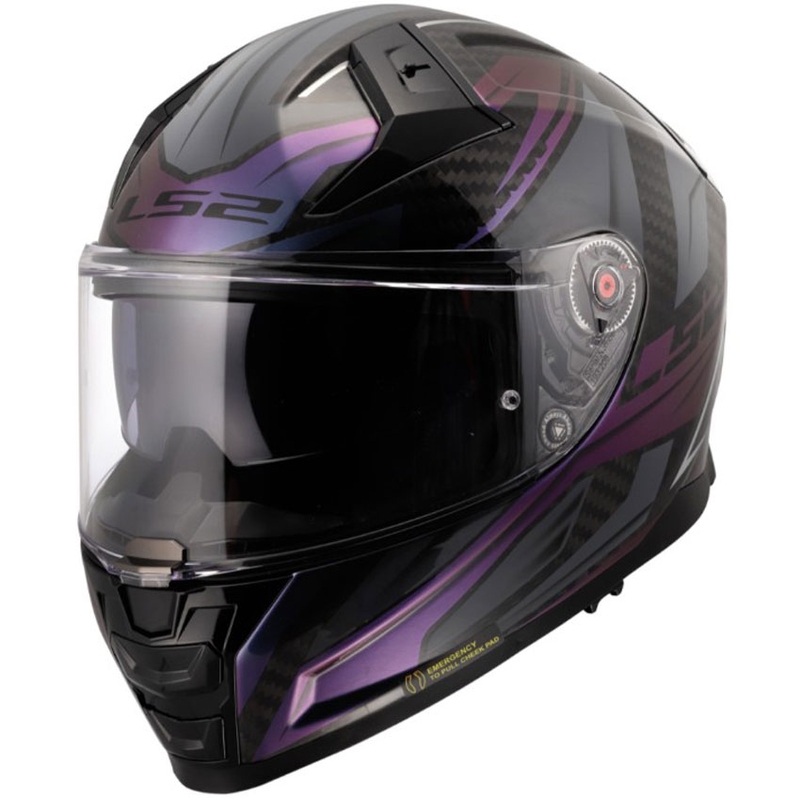 Kokokasvoinen moottoripyöräkypärä LS2 FF811 Vector II C Savage Chameleon musta-violetti