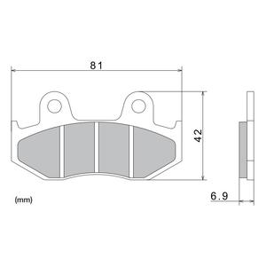 Jarrupalat NISSIN puolimetalliyhdistelmä 81x42x6,9 mm 2 kpl