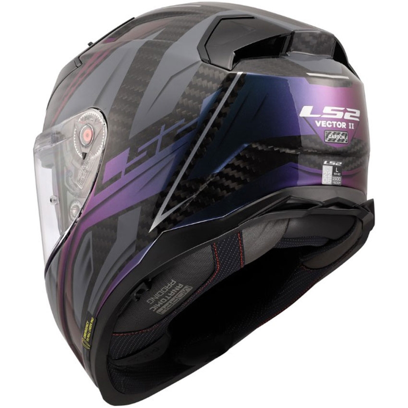 Kokokasvoinen moottoripyöräkypärä LS2 FF811 Vector II C Savage Chameleon musta-violetti