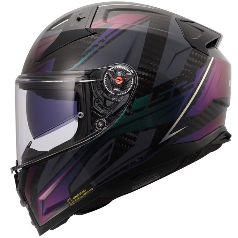 Kokokasvoinen moottoripyöräkypärä LS2 FF811 Vector II C Savage Chameleon musta-violetti