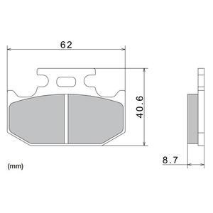 Jarrupalat NISSIN puolimetalliyhdistelmä 62x40.6x8.7 mm 2 kpl