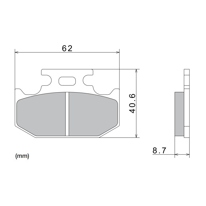 Jarrupalat NISSIN puolimetalliyhdistelmä 62x40.6x8.7 mm 2 kpl