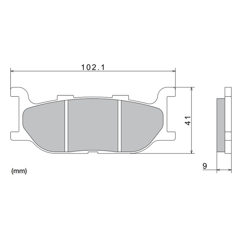 Jarrupalat NISSIN puolimetalliyhdistelmä 102.1x41x9 mm 2 kpl