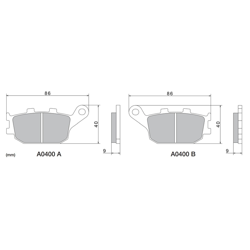 Jarrupalat NISSIN puolimetalliyhdistelmä 86x40x9 mm 2 kpl