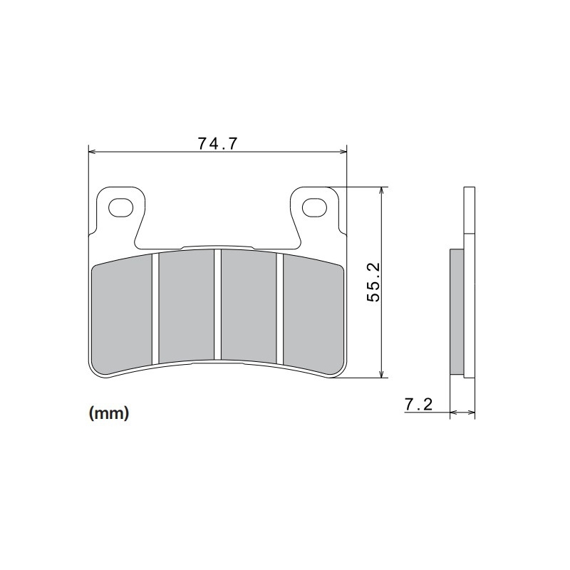 Jarrupalat NISSIN puolimetalliseos 74,7x55,2x7,2 mm 2 kpl