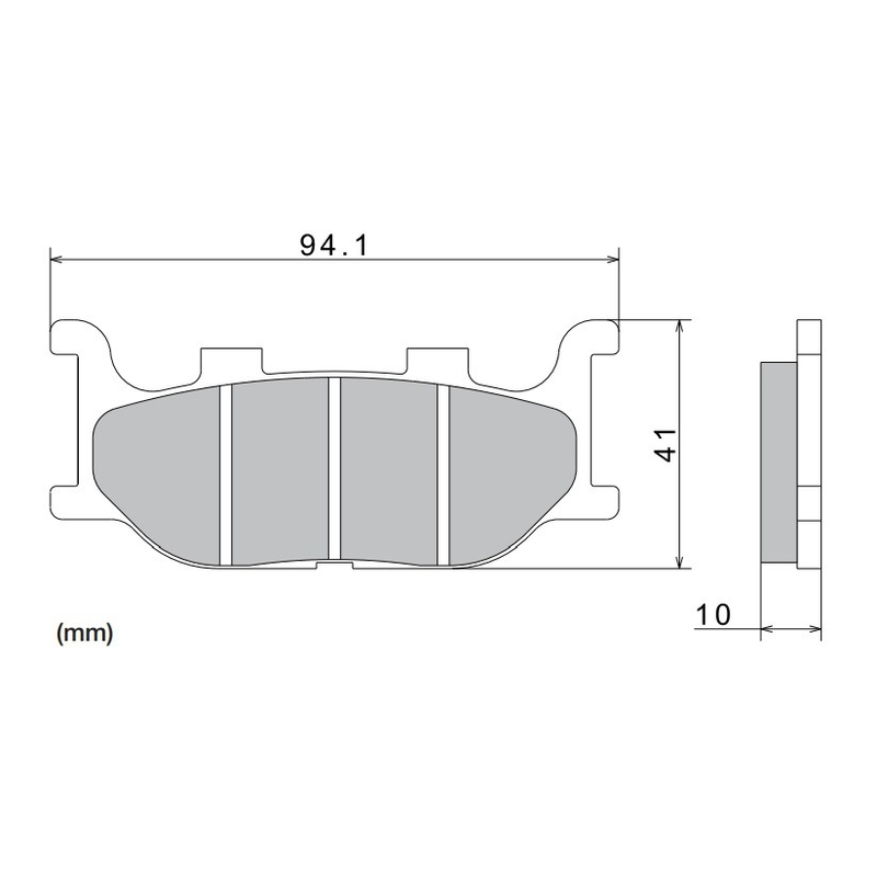 Jarrupalat NISSIN puolimetalliyhdistelmä 94.1x41x10 mm 2 kpl