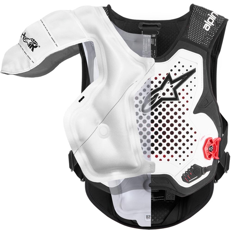 Alpinestars TECH-AIR®MX PLASMA -järjestelmän turvatyynyliivi valko-musta-punainen