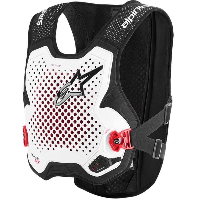 Alpinestars TECH-AIR®MX PLASMA -järjestelmän turvatyynyliivi valko-musta-punainen