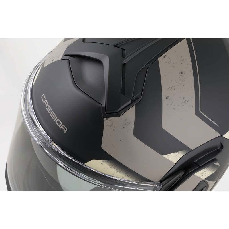 Cassida MultiFlip Korp avattava moottoripyöräkypärä mattamusta-hiekka-khaki